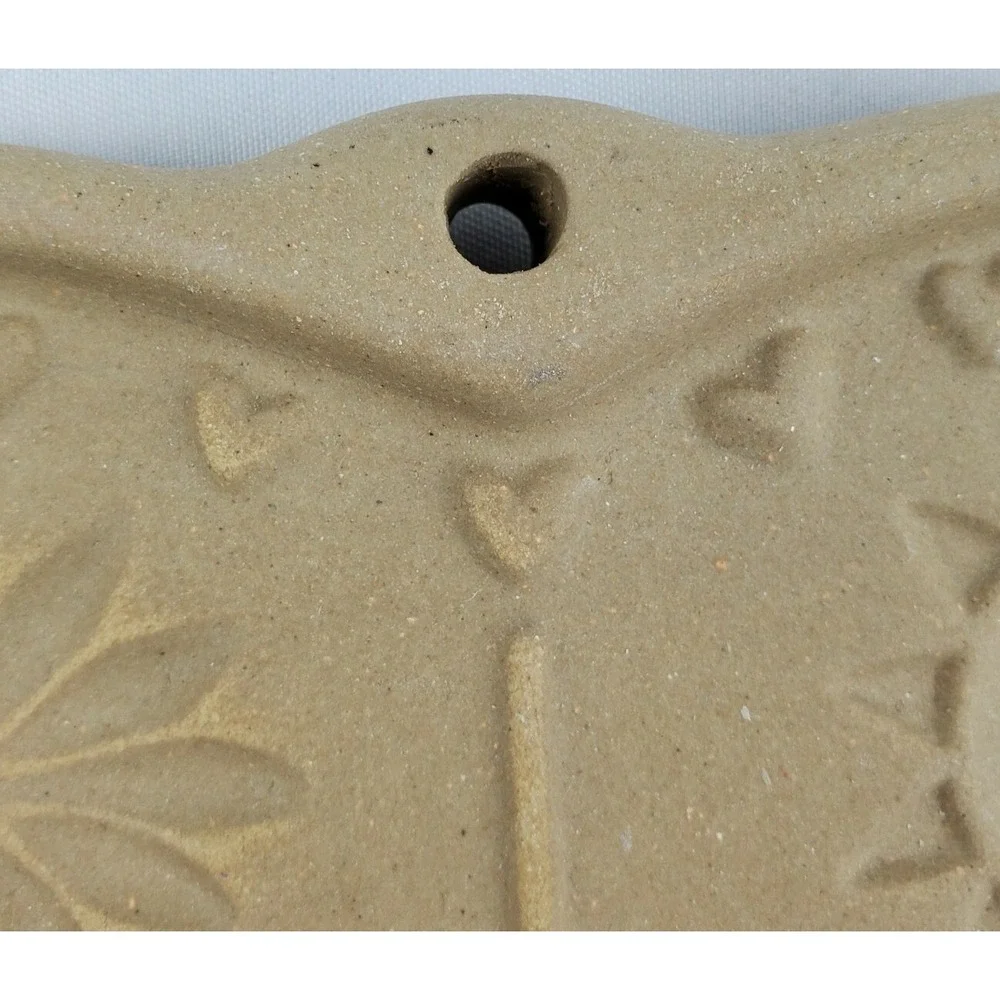 2 Pc Lot Pampered‎ Chef Heart & Bear Cookie Chocolate Mold Stoneware Bakeware
